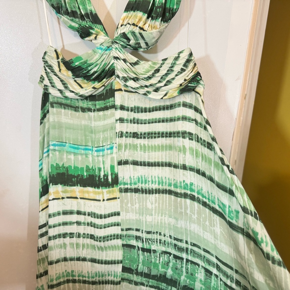 New 12th Tribe Mint Green and White Abstract Print Maxi Dress - Picture 6 of 16